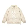 Diseño Dulce Estilo Lazo Floral Mujer 2025 Invierno Nuevo Espesado Cálido Algodón Chaqueta Superior Chaqueta