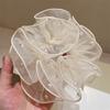 Anillo para el cabello de organza retro francesa para el intestino grueso, con perlas de alta calidad, para mujer, accesorio para el cabello negro.