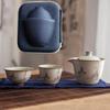 Branco Lunar Forno Ru Cup Express Persimmon Um Pote Duas Xícaras Conjunto de Chá Bolsa Suit Conjunto de Chá Kung Fu Portátil para Viagem suit