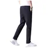Pantalones Casuales Finos Transfronterizos para Hombre, Estilo Coreano, Talla Grande, Modernos, Tendencia, Exportación, Al por Mayor en Stock, Corte Ajustado, Pantalones de Pierna Recta de Seda de Hielo