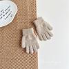 Luvas de Tricô com Dedos Estilo Coreano para Crianças, Luvas de Lã Quentes da Moda e Simples em Cores Doces para Bebês Meninos e Meninas