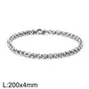 Joyería Transfronteriza de Acero de Titanio Europea y Americana, Pulsera de Acero Inoxidable Estilo Punk con Cadena de Perlas Personalizada para Hombres y Mujeres, Cadena Lisa de Acero de Titanio