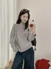 [Estilo Vintage Old Money] Suéter de Punto Trenzado 100% Lana con Media Cremallera y Manga Larga para Mujer, Prendas de Punto Versátiles Otoño/Invierno 2026