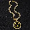 Collar con Colgante de Fútbol Giratorio de Personalidad Estilo Hip Hop de Eslabones Cubanos Completamente Diamantado para Hombre, Nuevo Estilo Transfronterizo Europeo y Americano