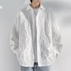 Camisa de Manga Larga con Solapa Estampada China Nueva Primavera para Hombre Moda Coreana