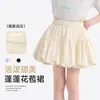 Falda abullonada con lazo para niña, Falda corta para niña, Falda corta forrada para niña, Nueva falda abullonada de color liso de verano