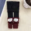 Nova coleção de inverno: calças legging infantis com forro de fleece, calças compridas grossas estilo meia infantil com desenho, calças compridas slim e que valorizam a silhueta para meninas
