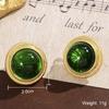 Brincos de pérolas vintage da Idade Média, brincos verdes vintage, broches de prata de alta qualidade, brincos de nicho combinados