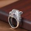 Anillo retro Chiba plata tailandesa retro cabeza de tigre personalidad hipster angustiado a juego anillo abierto moda