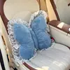 Soporte Cruzado para Cabeza y Cintura de Coche con Lazo Creativo, Nuevo Producto Transfronterizo, Cojín de Asiento de Coche, Almohada para el Cuello, Cojín de Felpa para Soporte Lumbar de Coche