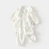 Set de Muselina para Bebé, Ropa de Casa para Bebé, Tops y Pantalones de Fibra de Bambú de Manga Larga, Ropa de Verano con Aire Acondicionado para Niñas