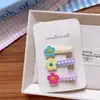 Pinzas de Pato con Flor Bordada de Tela Dongdaemun Coreana para Niñas Lindo Huevo Flor Cintas para el Cabello Juego de 3