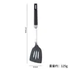 Espátula de silicona de grado alimenticio de acero inoxidable 304 resistente a altas temperaturas espátula para el hogar cuchara para sopa pala para freír con fugas grandes juego de cinco piezas para utensilios de cocina