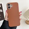 Capa de celular simples de couro liso com furos finos para iPhone16promax antiqueda 14 cor sólida 12 novo 11/15