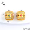 Accesorios DIY de latón chapado en oro vietnamita de color duradero, colgante con mantra de seis caracteres, cuentas cilíndricas, cuentas de la fortuna, accesorios para pulseras y collares DIY