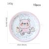 Plato de Papel Desechable de Dibujos Animados Vajilla para Fiesta Plato de Animales de Oso Dinosaurio Plato para Cena de Fiesta de Cumpleaños Infantil Plato para Pastel