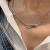 Plata Esterlina s925 Único Vintage Gancho de Pez Cadena para Suéter Collar Femenino Cadena Desnuda Colgante Llevable Diseño Nicho Moda Lujo Ligero