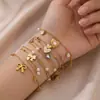 Pulseira de Aço Titânio Feminina Estilo Japonês e Coreano Empilhada Coração Chave Novo Estilo Coreano Feito à Mão Galvanizado Joia Pulseira Pulseira do Amor