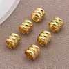 Cobre Banhado a Ouro 18K Cor Preservada Contas Cilíndricas de Três Camadas Acessórios para Joias Feitas à Mão DIY Corda Trançada para Colar Pulseira Dourada Materiais para Miçangas