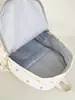 Mochila de Viagem Feminina Estilo Japonês Cor Azul Claro Estampa de Laços Mochila para Passeio de Estudante Piquenique