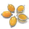Colgante doble agujero ovalado de amatista incrustada nuevo transfronterizo 13*18mm superficie de huevo hecho a mano DIY accesorios de joyería de mano