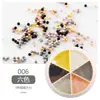 Cuentas de Acero Metálico Nuevas Transfronterizas Plato Giratorio de 6 Compartimentos Joyería Arte de Uñas Micro Cuentas Joyería Decorativa para Uñas Cuentas Pequeñas de Acero