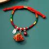 Festival del Bote del Dragón cuerda colorida bendición zongzi pulsera para bebé joyería zongzi infantil cuerda de mano tejida a mano hilo rojo