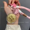 Oro 999 Oro Puro Gato Oro Hola Teléfono Colgante Llavero Regalo para Novia Colgante de Bolsa Kitty