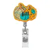 Porta-credencial retráctil de acrílico con forma de calabaza transfronterizo, clip retráctil para credencial de nombre de Acción de Gracias, clip para credencial de identificación de oficina