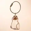 Caixa de Armazenamento Transparente para Pelos de Gato Garrafa em Formato de Ovo Coletor de Pelos de Gatinho Pingente de Bolsa Lembrança Chaveiro