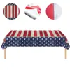 Toalha de Mesa Cruzada Novo Dia da Independência Pe Bandeira Americana Toalha de Mesa Descartável Impermeável e à Prova de Óleo Toalha de Mesa para Festa do Dia da Independência