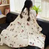 Manta chal de dibujos animados linda para siestas en la oficina, manta portátil para siestas en el sofá, cubrepiernas, manta de aire acondicionado, colcha