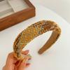 Diadema esponja estilo Chanel serie marrón parte superior alta de calavera retro francés accesorios elegantes para el cabello para presionar el cabello diadema de Meila