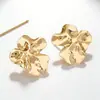 Pendientes de Oro de Fábrica, Pendientes de Oreja Estilo Chica Popular de Forma Irregular, Pendientes de Moda Exagerados Geniales Europeos y Americanos
