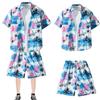 Traje de Camisa de Playa de Manga Corta de Verano para Hombre Vacaciones de Viaje en Sanya Ropa de Tallas Grandes Ropa de Viaje a la Orilla del Mar Ropa de Verano