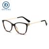 Defeng 32007 Nuevo Marco de Gafas Europeo y Americano de Espejo Plano Ojo de Gato Pierna de Resorte Gafas Antiluz Azul Marco para Gafas de Miopía