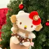 Nuevo Llavero de Peluche Original Hello Kitty Invierno Nuevo Conjunto Cálido Colgante de Bolsa de Regalo Gato Kt