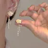 Placa de Incienso para Mosquitos sin Orejas Pinza para Oreja Diseño de Estilo Frío Pendientes Pendientes Largos con Borlas para Mujer Pinza para Oreja Indolora Versátil