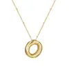 Colar de Letras Bolha Brilhante Mais Vendido Transfronteiriço para Mulheres Design de Nicho Ins Ouro 18K Cobre Não Desbota Colar Atacado