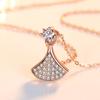 Collar de falda pequeña de plata esterlina s925 para mujer, cadena de clavícula, estilo coreano, diseño de personalidad estudiantil, temperamento simple, joyería de celebridades de Internet