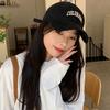 Gorra de béisbol de ala ancha y cabeza grande con corte profundo para mujer, gorra con letras bordadas que muestran el rostro, gorra pequeña con protector solar para hombre, sombrero parasol