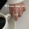 Design ultra-minimalista estilo coreano joia prata brilhante anel de argola com contas de três camadas vazado em prata de lei 925 com um visual cool e sofisticado