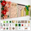 Flores de Papel Verde para Jardín de Infancia, Mariposas, Flores de Loto, Hojas de Loto Tema Pizarra Decoración de Pared Pegatinas, Materiales de Decoración Ambiental