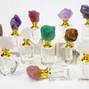 Botella de Perfume de Cristal Natural Botella Dispensadora de Vidrio Estilo de Lujo Accesible y Elegante Botella Dispensadora de Piedra Cruda de Cristal Botella Sellada