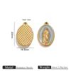 Acero Inoxidable Chapado en Color Oro de 18K Colgante Oval con Goteo de Aceite para Hacer Manualidades Collares Pulseras Accesorios de Joyería