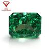 Corte Flor de Gelo Qualidade 8A Verde Esmeralda Retangular Chanfrado Diamante de Alto Carbono Invertido Pequeno Octogonal Zircônio Sintético Verde Pedra Solta Atacado