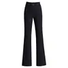 Pantalones Gruesos de Invierno Elegantes 2026 Negros Casuales Largos Cintura Alta Adelgazantes de Seda Acampanados Forrados de Lana de Algodón Modernos