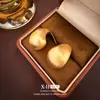 Pendientes Geométricos Cepillados Dorados de Nicho Pendientes de Lujo Accesible Europeos y Americanos Pendientes de Corazón Simples de Gama Alta Moda Femenina Pendientes Versátiles