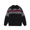 Tricots Jacquard Contrastantes Retrô com Gola Polo para Outono e Inverno, Masculino e Feminino, Tendência Soltinho, Alta Qualidade, Estilo Preguiçoso