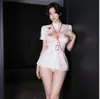 Huan Ye Tallas Grandes Lencería Sexy Sexy Puro Deseo Uniforme de Enfermera Juego de Rol Femenino Apasionado Caliente Corte en el Pecho Uniforme